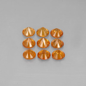 カラットの天然マンダリンオレンジスペサルティンガーネット（3.21 mm・ラウンドカット）