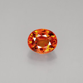 0.91カラットの天然マンダリンオレンジスペサルティンガーネット（5.9×5 mm・オーバルカット）
