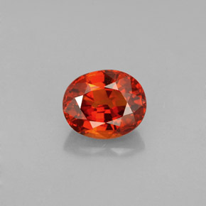 1.50カラットの天然レッドオレンジスペサルティンガーネット（7×5.7 mm・オーバルカット）