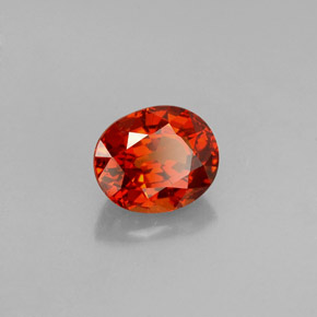 1.50カラットの天然レッドオレンジスペサルティンガーネット（7×5.7 mm・オーバルカット）