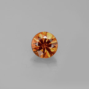 0.34カラットの天然マンダリンオレンジスペサルティンガーネット（4.17 mm・ラウンドカット）