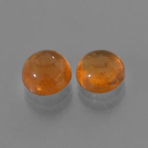 3.25カラットの天然アンバーオレンジスペサルティンガーネット（6.37 mm・ラウンドカット）