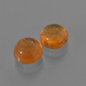 3.25カラットの天然アンバーオレンジスペサルティンガーネット（6.37 mm・ラウンドカット）