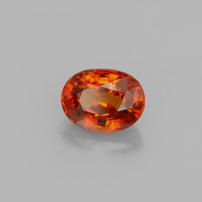 1.37カラットの天然マンダリンオレンジスペサルティンガーネット（7×5.2 mm・オーバルカット）