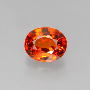1.31カラットの天然マンダリンオレンジスペサルティンガーネット（6.7×5.5 mm・オーバルカット）