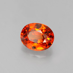 1.31カラットの天然マンダリンオレンジスペサルティンガーネット（6.7×5.5 mm・オーバルカット）