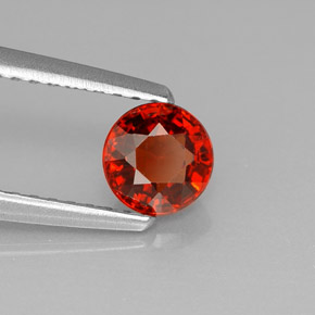 0.80カラットの天然マンダリンオレンジスペサルティンガーネット（5.14 mm・ラウンドカット）