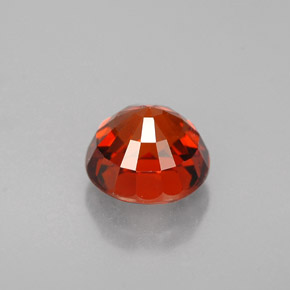 0.96カラットの天然レッドオレンジスペサルティンガーネット（5.24 mm・ラウンドカット）