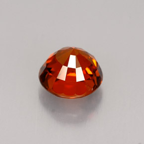 1.16カラットの天然レッドオレンジスペサルティンガーネット（5.66 mm・ラウンドカット）