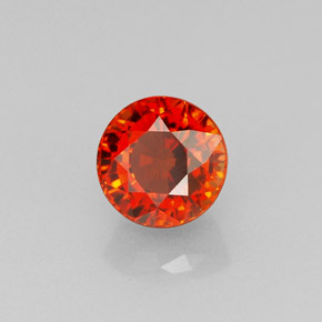 1.30カラットの天然マンダリンオレンジスペサルティンガーネット（5.68 mm・ラウンドカット）
