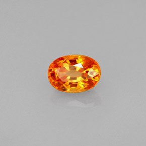 0.80カラットの天然マンダリンオレンジスペサルティンガーネット（5.9×4.2 mm・オーバルカット）