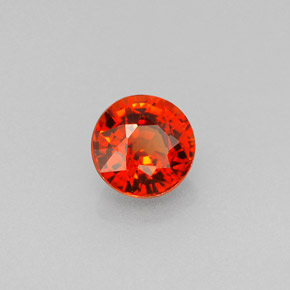 0.80カラットの天然マンダリンオレンジスペサルティンガーネット（5.10 mm・ラウンドカット）