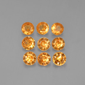 カラットの天然マンダリンオレンジスペサルティンガーネット（3.48 mm・ラウンドカット）