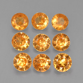 カラットの天然マンダリンオレンジスペサルティンガーネット（3.48 mm・ラウンドカット）