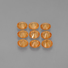 カラットの天然マンダリンオレンジスペサルティンガーネット（3.48 mm・ラウンドカット）