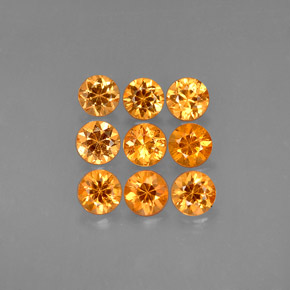 カラットの天然マンダリンオレンジスペサルティンガーネット（3.42 mm・ラウンドカット）