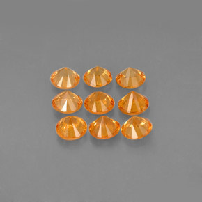 カラットの天然マンダリンオレンジスペサルティンガーネット（3.42 mm・ラウンドカット）