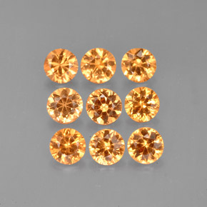 カラットの天然マンダリンオレンジスペサルティンガーネット（3.40 mm・ラウンドカット）