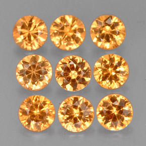 カラットの天然マンダリンオレンジスペサルティンガーネット（3.40 mm・ラウンドカット）