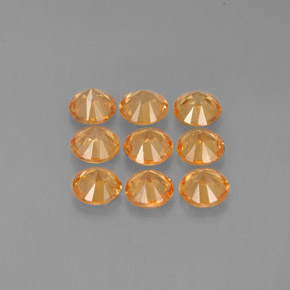 カラットの天然マンダリンオレンジスペサルティンガーネット（3.40 mm・ラウンドカット）