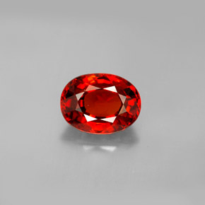 2.79カラットの天然レッドオレンジスペサルティンガーネット（9×6.8 mm・オーバルカット）