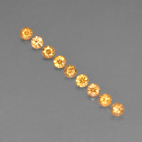 カラットの天然オレンジスペサルティンガーネット（2.78 mm・ラウンドカット）