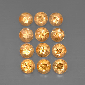 カラットの天然オレンジスペサルティンガーネット（2.62 mm・ラウンドカット）
