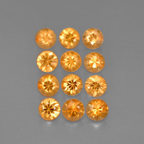 カラットの天然オレンジスペサルティンガーネット（2.66 mm・ラウンドカット）