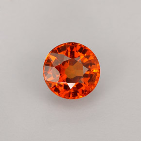 1.13カラットの天然マンダリンオレンジスペサルティンガーネット（5.76 mm・ラウンドカット）