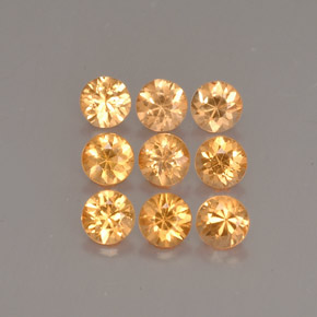カラットの天然オレンジスペサルティンガーネット（2.86 mm・ラウンドカット）