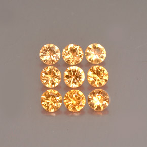 カラットの天然オレンジスペサルティンガーネット（2.84 mm・ラウンドカット）