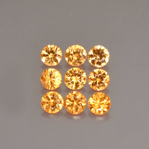 カラットの天然オレンジスペサルティンガーネット（2.89 mm・ラウンドカット）