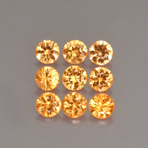 カラットの天然オレンジスペサルティンガーネット（2.89 mm・ラウンドカット）