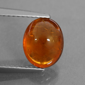 3.17カラットの天然マンダリンオレンジスペサルティンガーネット（8.9×7.3 mm・透明）