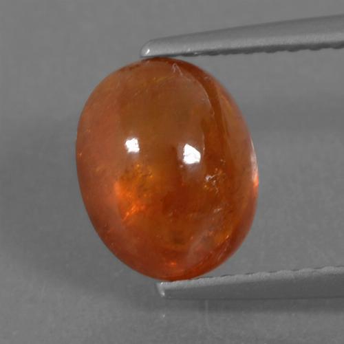 3.19カラットの天然ミディアムオレンジスペサルティンガーネット（8.5×7 mm・オーバルカット）