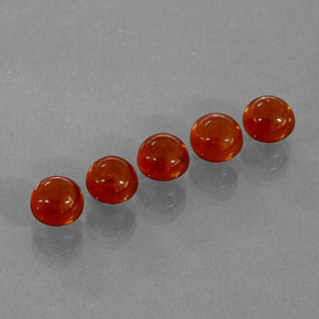 カラットの天然レッドオレンジスペサルティンガーネット（5.15 mm・透明）