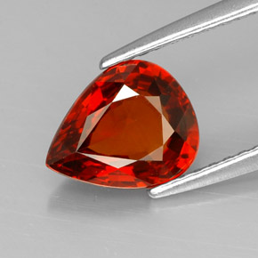1.80カラットの天然レッドオレンジスペサルティンガーネット（8.3×6.7 mm・洋梨の形）