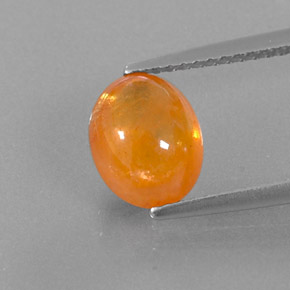 3.18カラットの天然マンダリンオレンジスペサルティンガーネット（8.9×7.3 mm・透明）