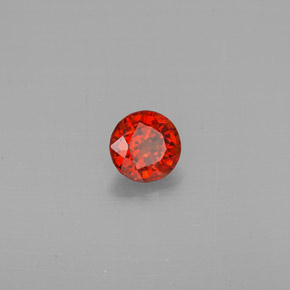 0.80カラットの天然レッドオレンジスペサルティンガーネット（5.24 mm・ラウンドカット）
