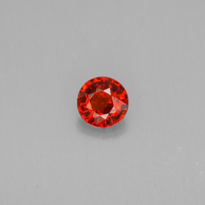 0.80カラットの天然レッドオレンジスペサルティンガーネット（5.20 mm・ラウンドカット）