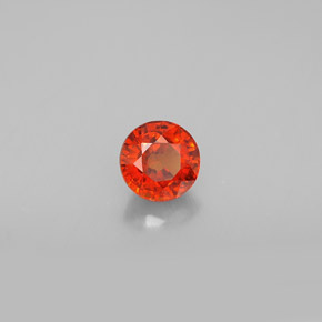 0.92カラットの天然マンダリンオレンジスペサルティンガーネット（5.23 mm・ラウンドカット）