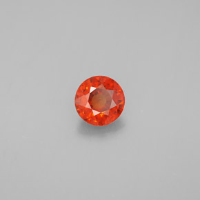 0.87カラットの天然マンダリンオレンジスペサルティンガーネット（5.37 mm・ラウンドカット）