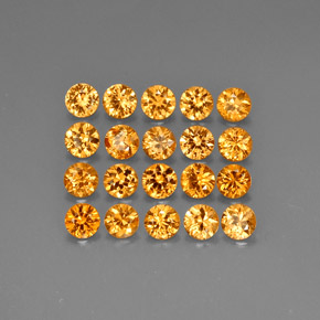 カラットの天然オレンジスペサルティンガーネット（3.41 mm・ラウンドカット）
