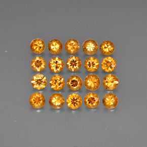 カラットの天然オレンジスペサルティンガーネット（3.40 mm・ラウンドカット）