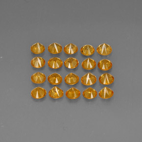 カラットの天然オレンジスペサルティンガーネット（3.40 mm・ラウンドカット）