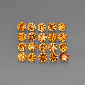 カラットの天然オレンジスペサルティンガーネット（3.60 mm・ラウンドカット）