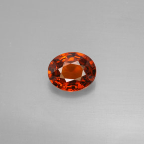 1.74カラットの天然レッドオレンジスペサルティンガーネット（7.9×6.4 mm・オーバルカット）