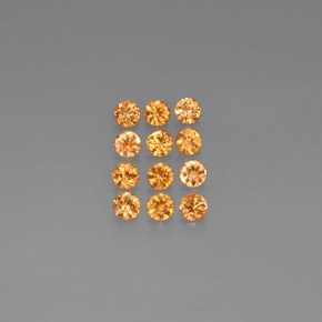 カラットの天然オレンジスペサルティンガーネット（2.77 mm・ラウンドカット）