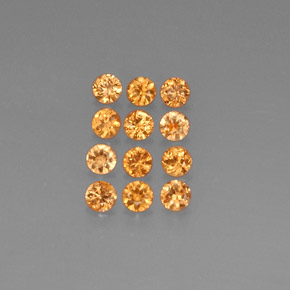 カラットの天然オレンジスペサルティンガーネット（2.77 mm・ラウンドカット）