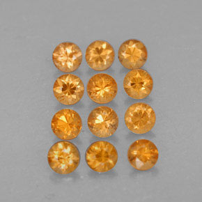 カラットの天然オレンジスペサルティンガーネット（2.75 mm・ラウンドカット）